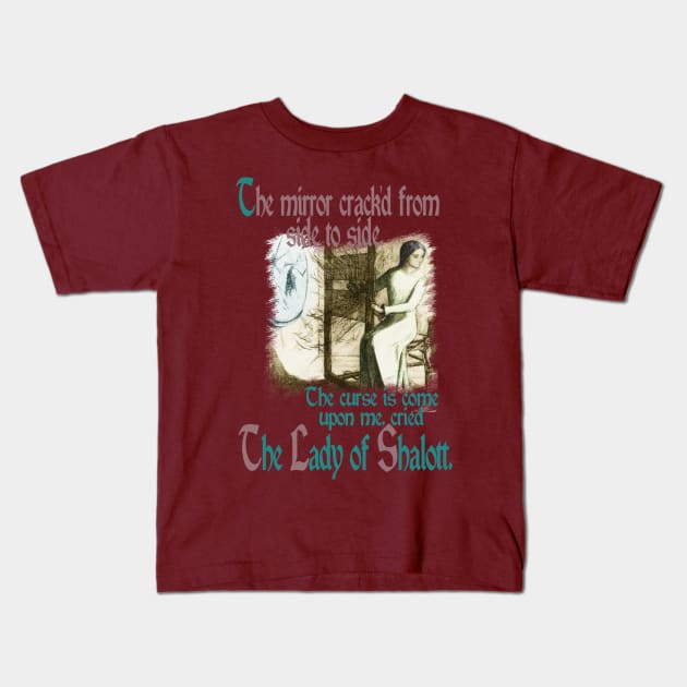 The Mirror Cracked - The Lady Of Shalott Kids T-Shirt by The Blue Box